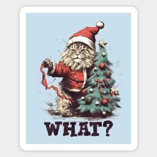 Funny Cat Christmas, What Cat trendy xmas Magnet